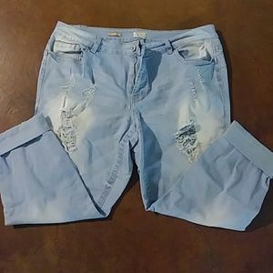 White wash ripped jeans